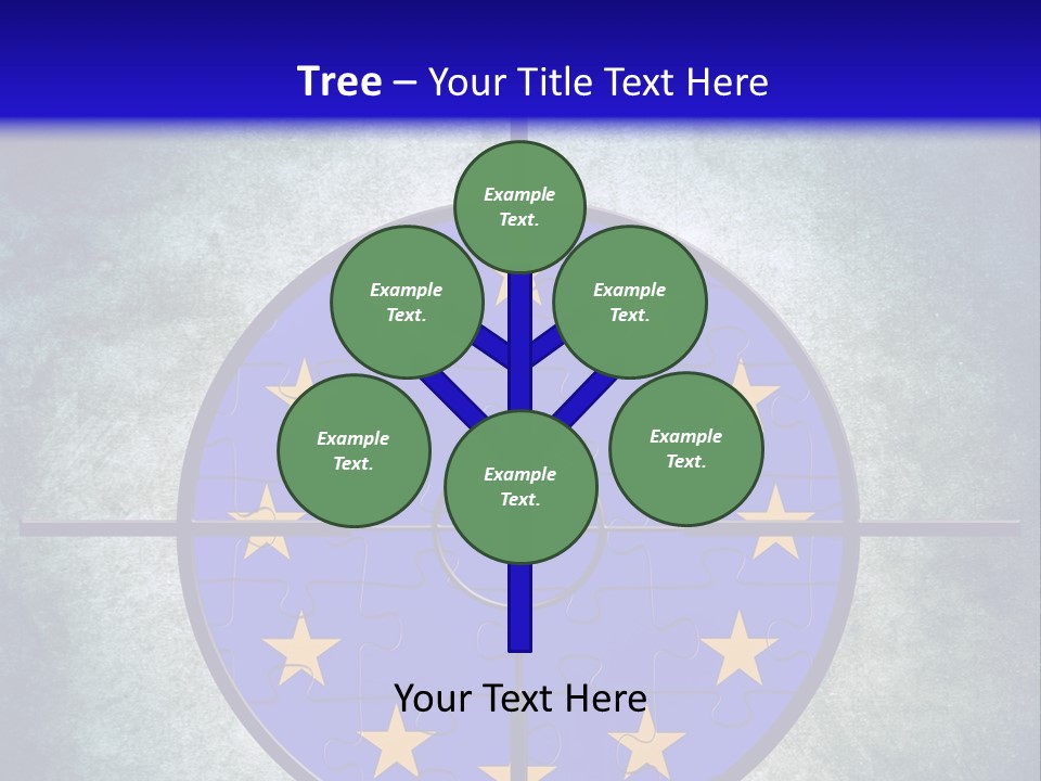 A Blue And Yellow Puzzle Piece With Stars On It PowerPoint Template