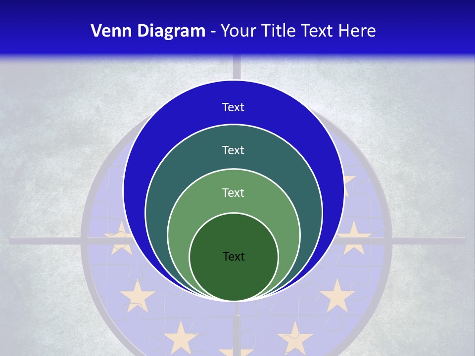 A Blue And Yellow Puzzle Piece With Stars On It PowerPoint Template