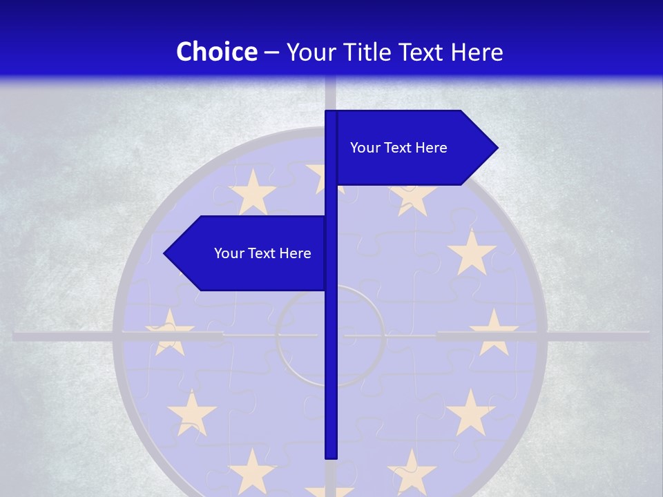 A Blue And Yellow Puzzle Piece With Stars On It PowerPoint Template