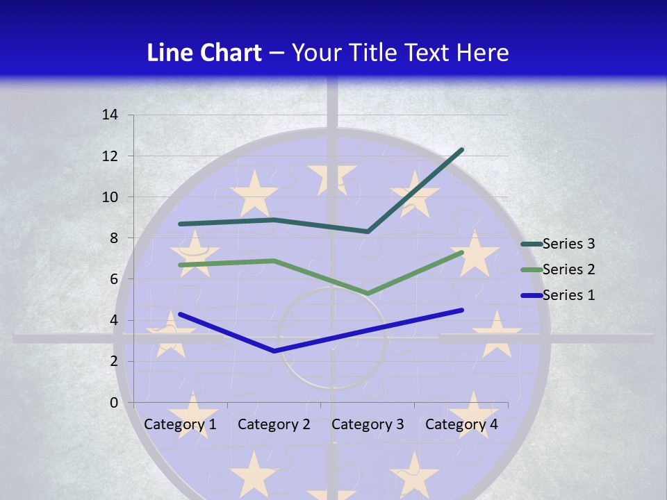 A Blue And Yellow Puzzle Piece With Stars On It PowerPoint Template