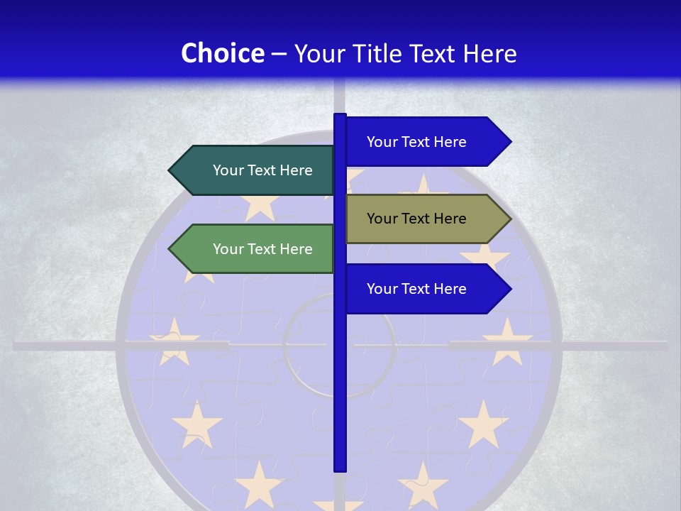A Blue And Yellow Puzzle Piece With Stars On It PowerPoint Template