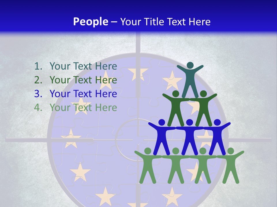 A Blue And Yellow Puzzle Piece With Stars On It PowerPoint Template