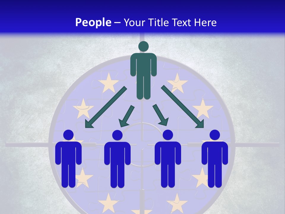 A Blue And Yellow Puzzle Piece With Stars On It PowerPoint Template