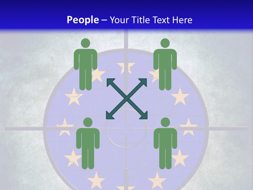 A Blue And Yellow Puzzle Piece With Stars On It PowerPoint Template