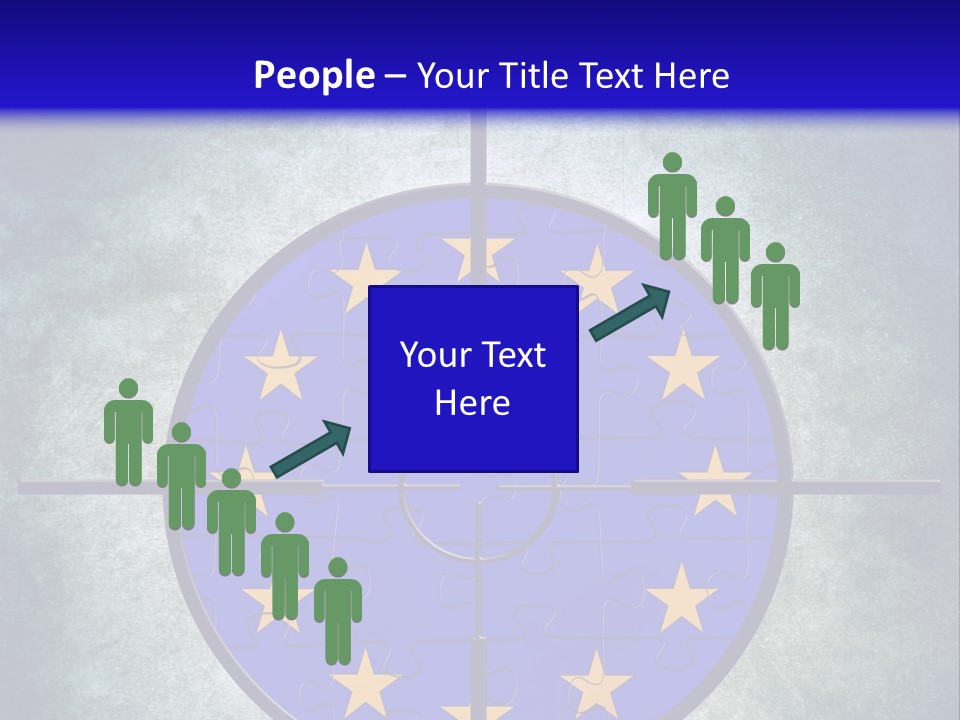 A Blue And Yellow Puzzle Piece With Stars On It PowerPoint Template