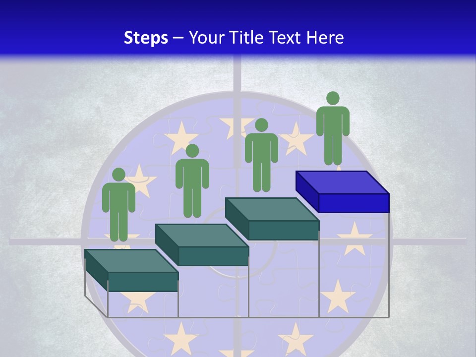 A Blue And Yellow Puzzle Piece With Stars On It PowerPoint Template