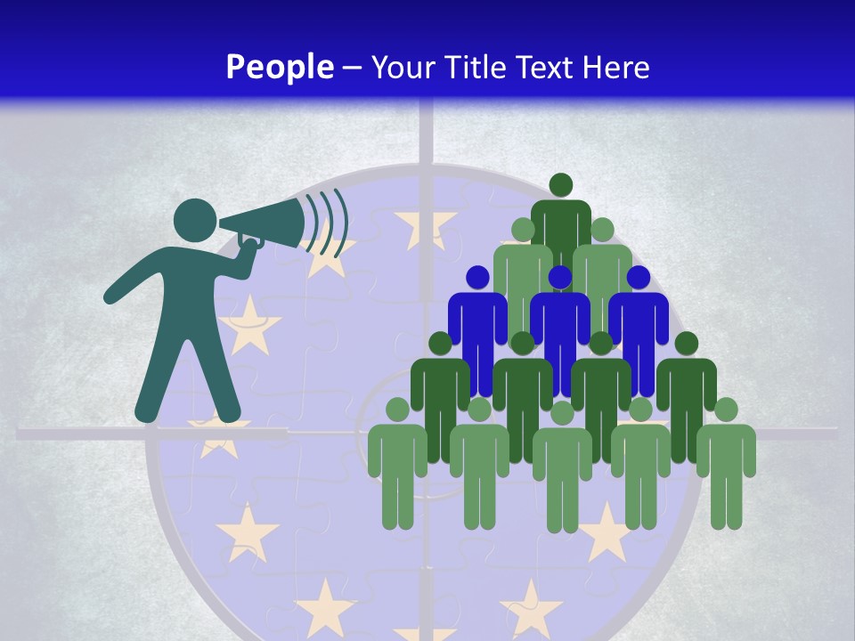 A Blue And Yellow Puzzle Piece With Stars On It PowerPoint Template