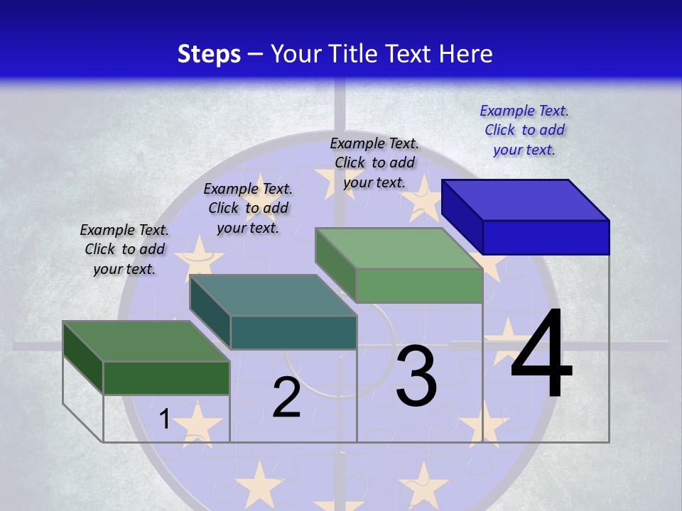 A Blue And Yellow Puzzle Piece With Stars On It PowerPoint Template