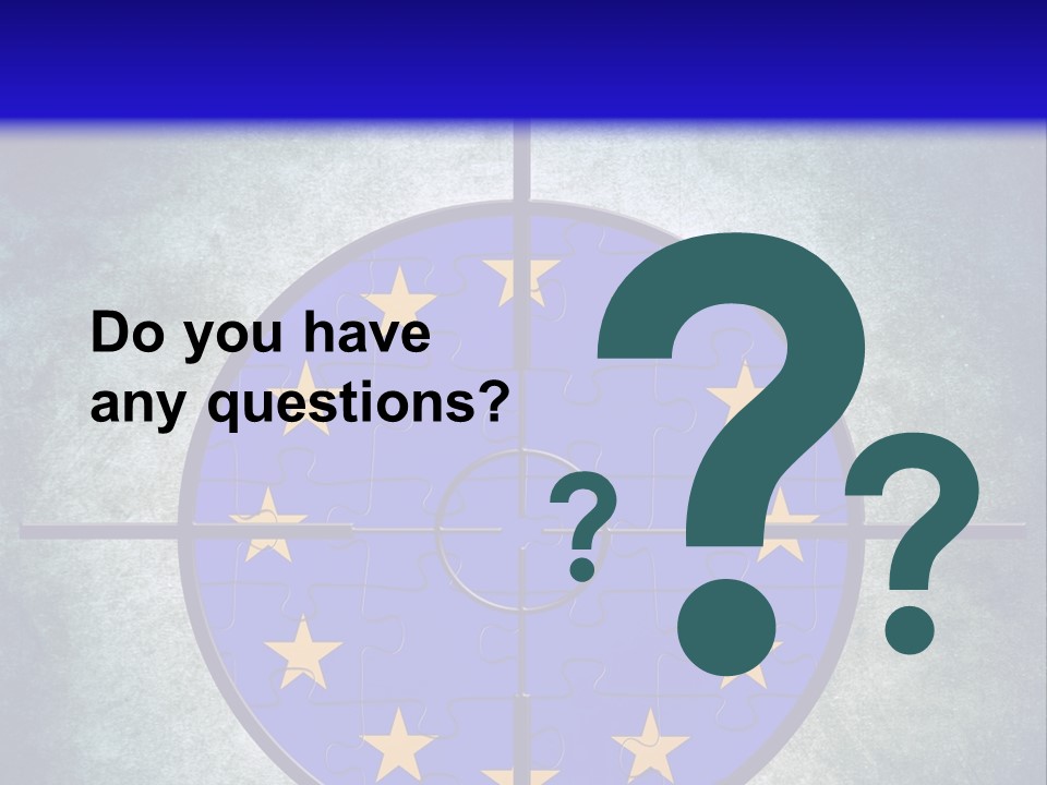 A Blue And Yellow Puzzle Piece With Stars On It PowerPoint Template