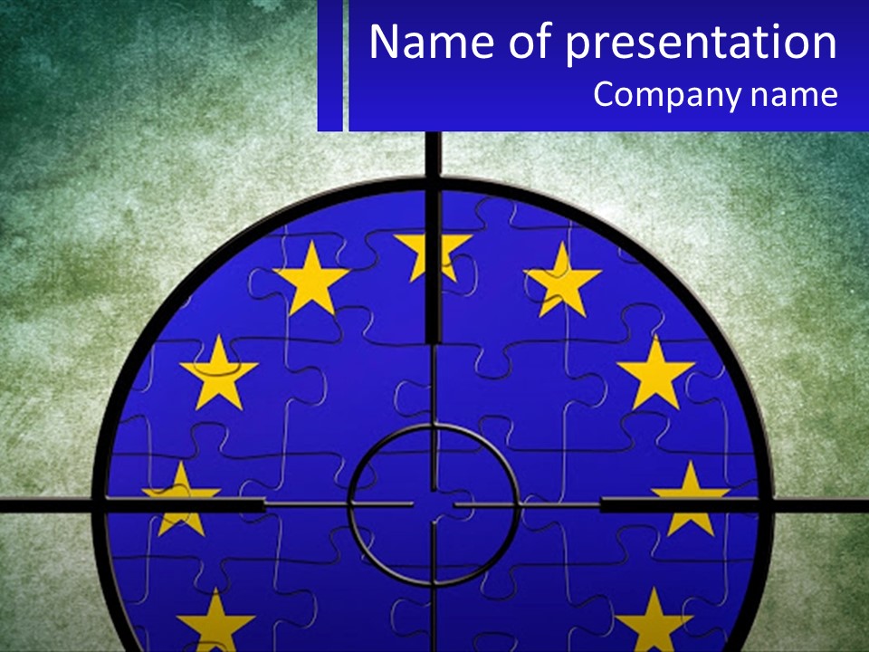 A Piece Of Puzzle With The European Flag On It PowerPoint Template