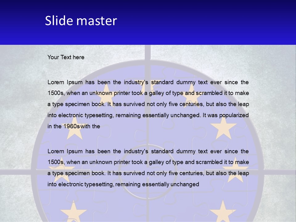 A Piece Of Puzzle With The European Flag On It PowerPoint Template