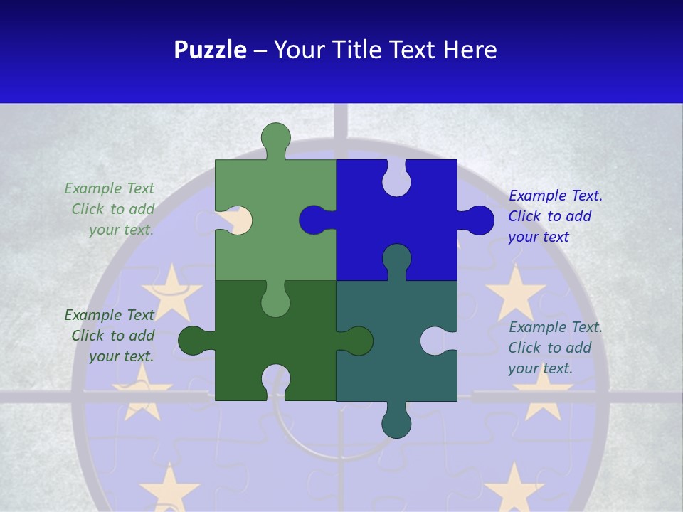 A Piece Of Puzzle With The European Flag On It PowerPoint Template
