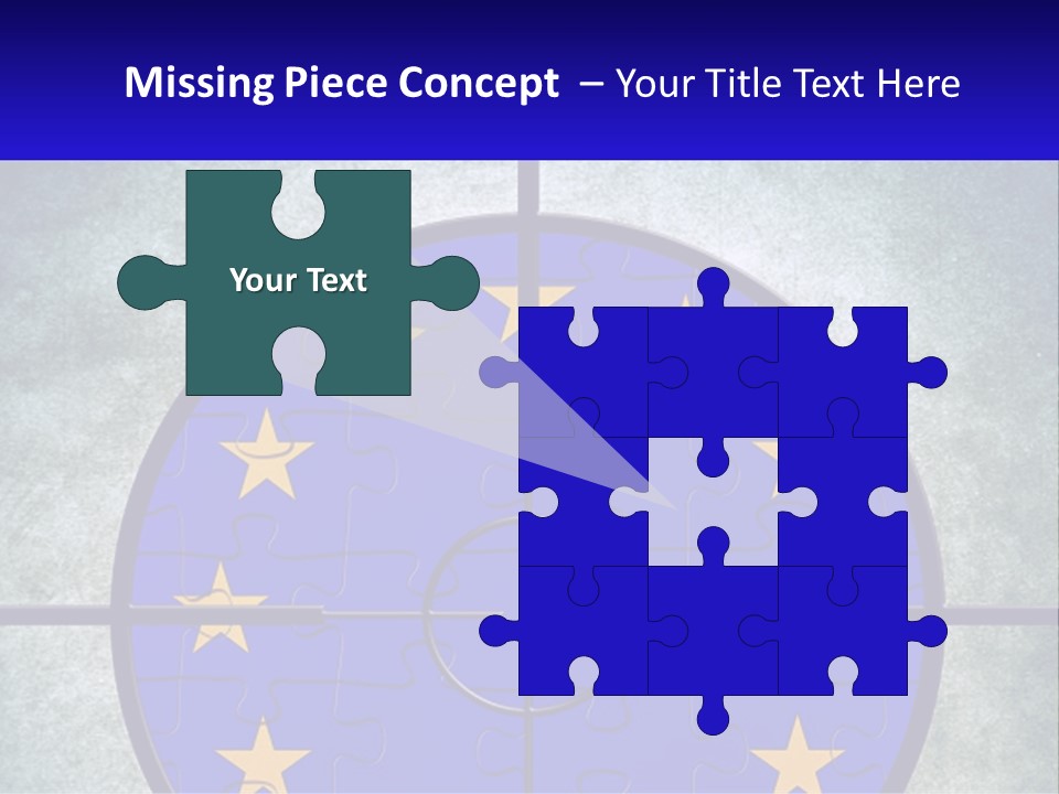 A Piece Of Puzzle With The European Flag On It PowerPoint Template