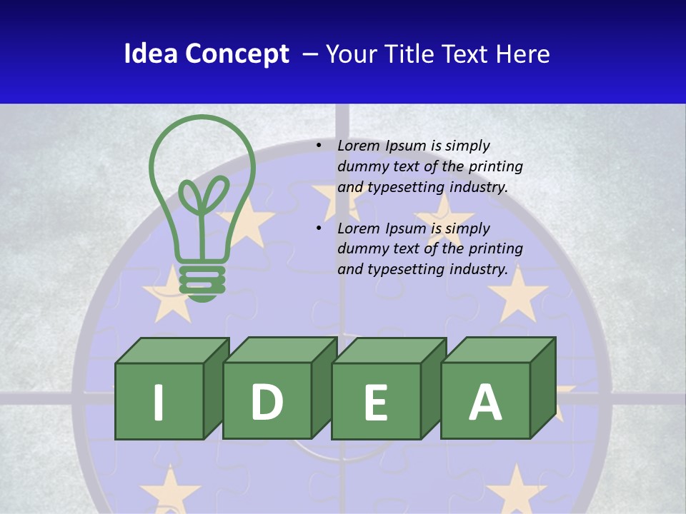 A Piece Of Puzzle With The European Flag On It PowerPoint Template