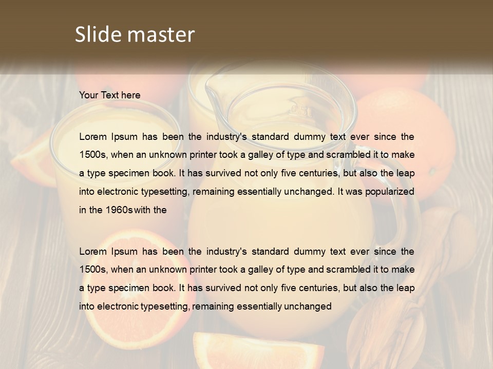 A Pitcher Of Orange Juice Surrounded By Oranges PowerPoint Template