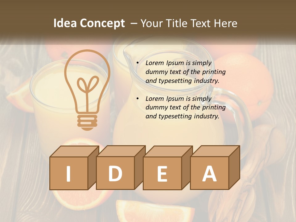 A Pitcher Of Orange Juice Surrounded By Oranges PowerPoint Template