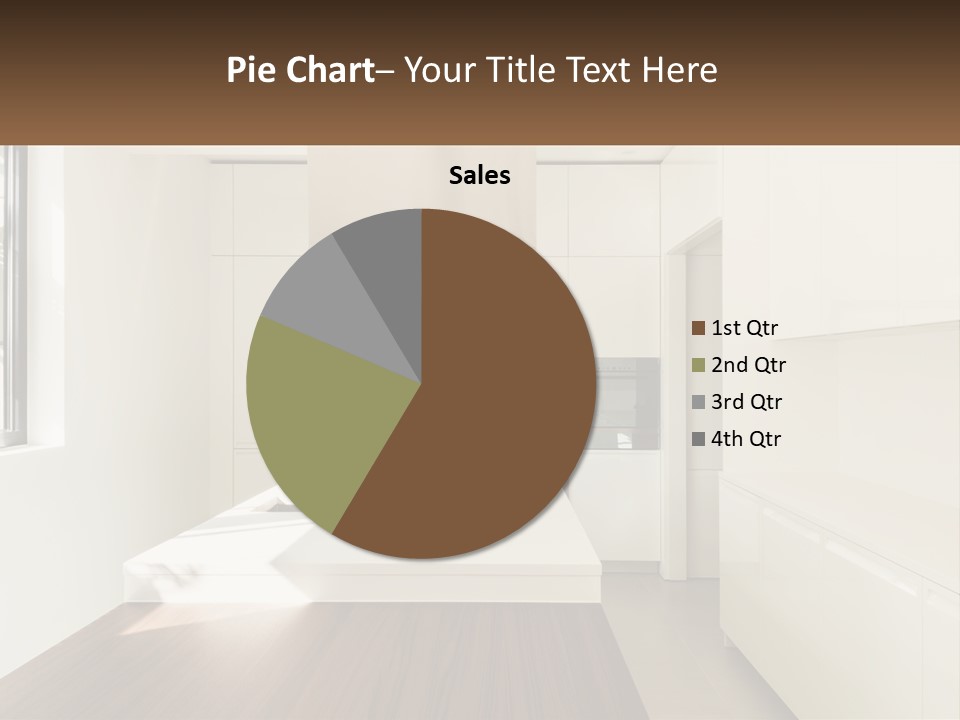 A White Kitchen With A Wooden Counter Top PowerPoint Template