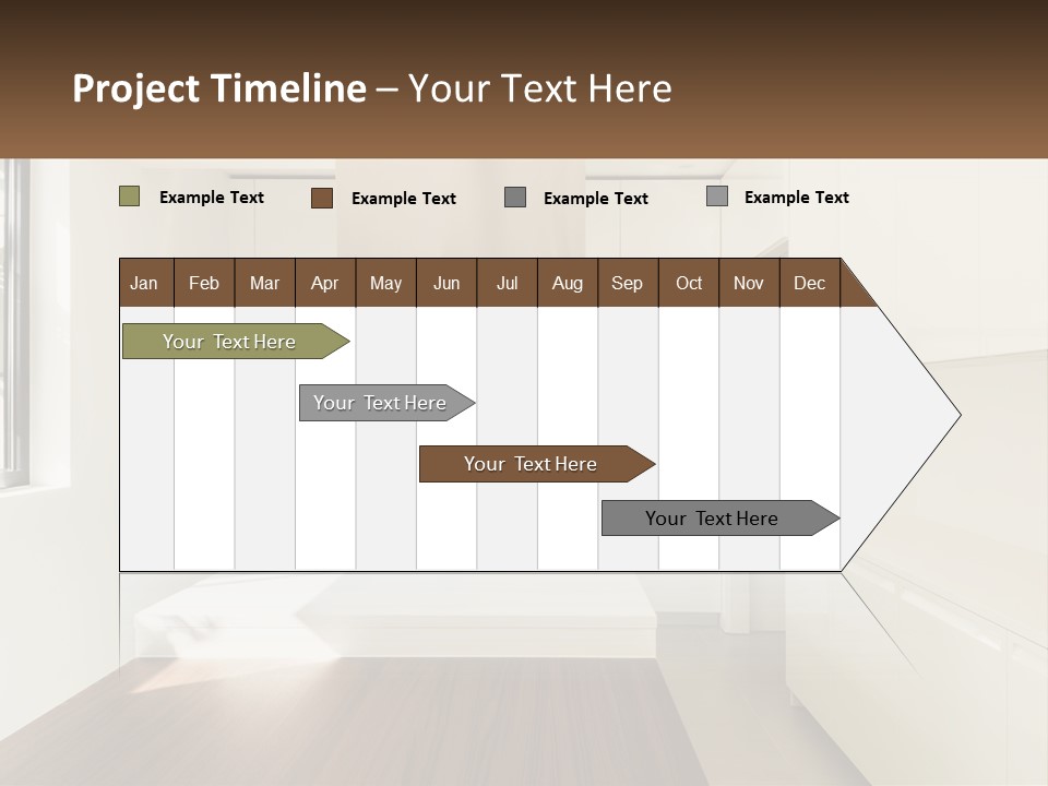 A White Kitchen With A Wooden Counter Top PowerPoint Template
