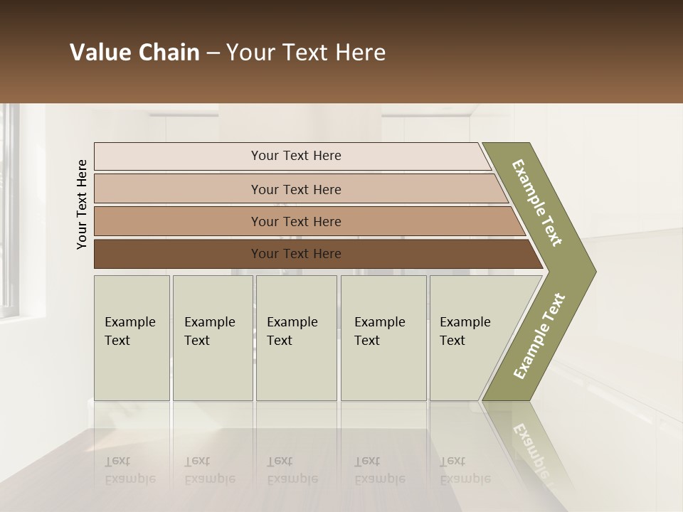 A White Kitchen With A Wooden Counter Top PowerPoint Template