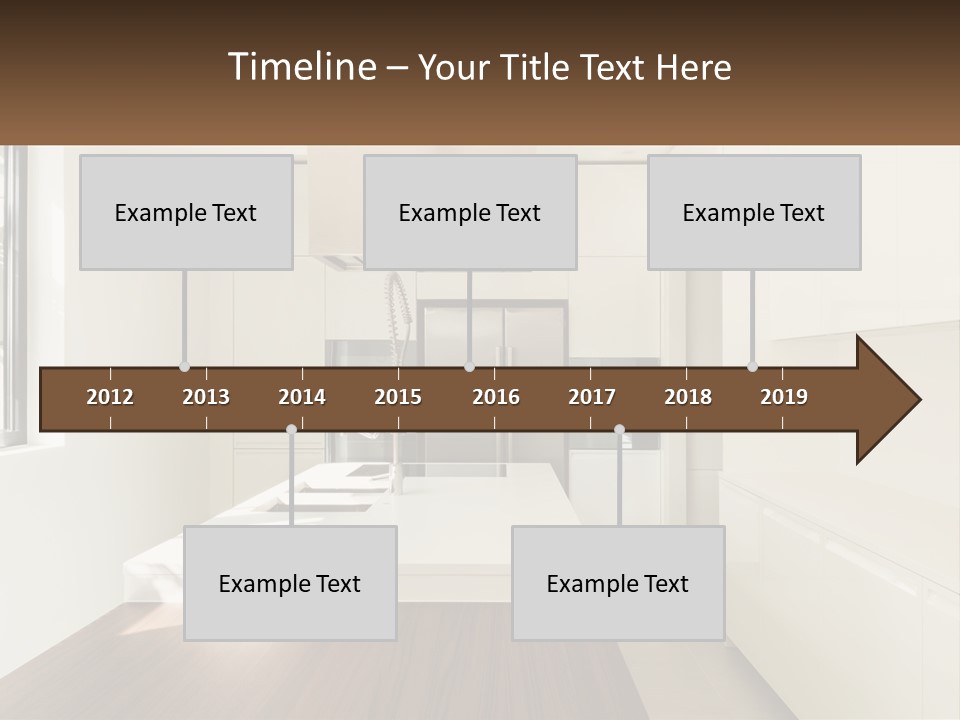 A White Kitchen With A Wooden Counter Top PowerPoint Template