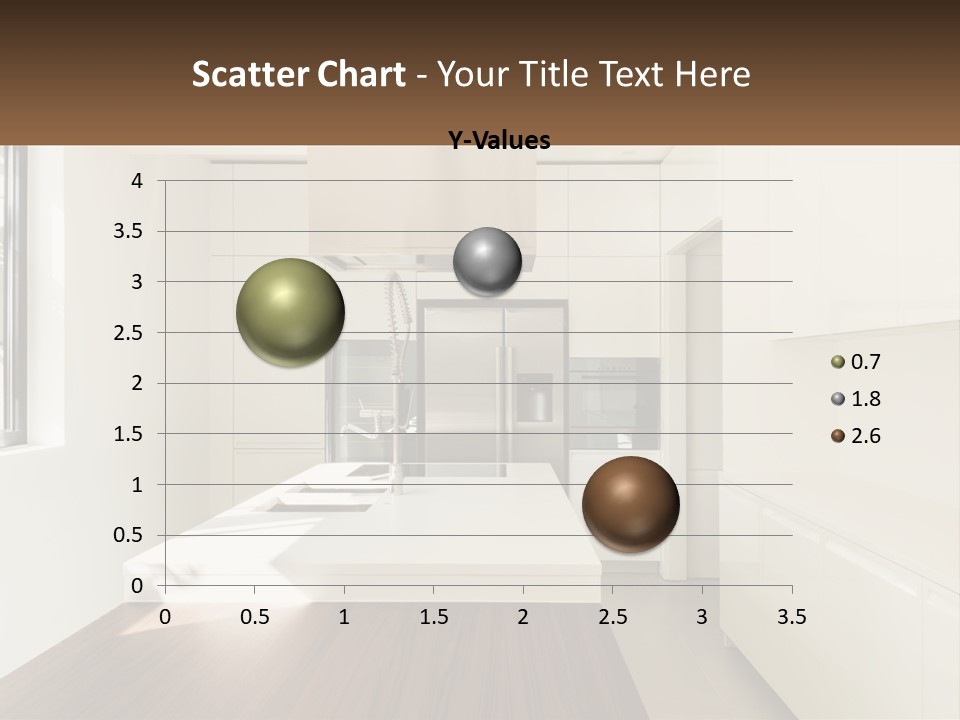 A White Kitchen With A Wooden Counter Top PowerPoint Template