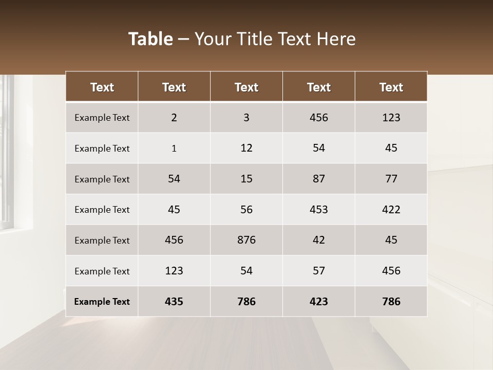 A White Kitchen With A Wooden Counter Top PowerPoint Template