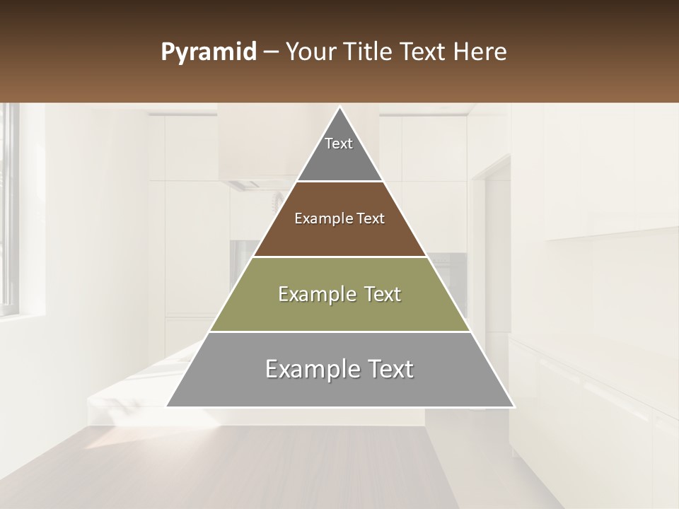 A White Kitchen With A Wooden Counter Top PowerPoint Template