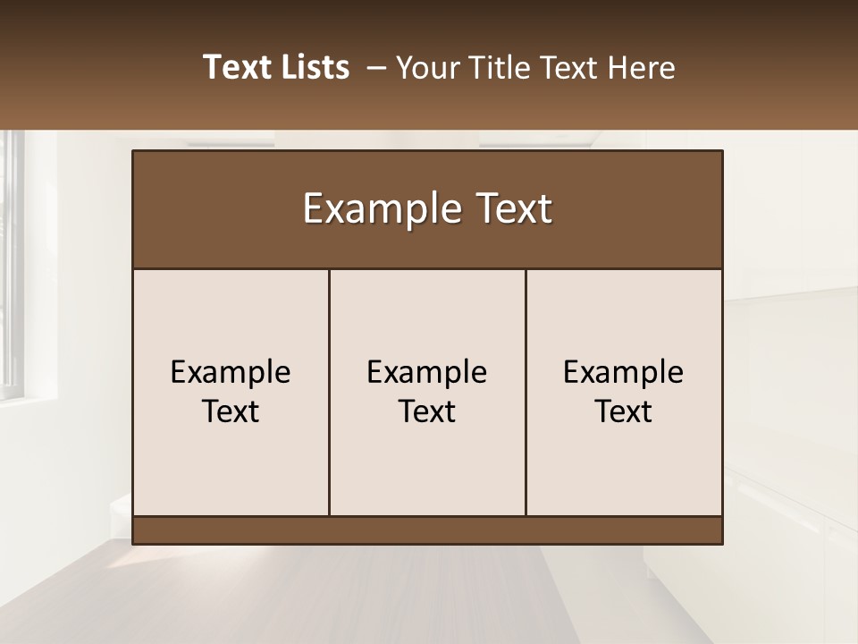 A White Kitchen With A Wooden Counter Top PowerPoint Template