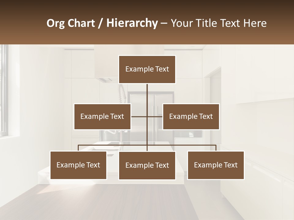 A White Kitchen With A Wooden Counter Top PowerPoint Template