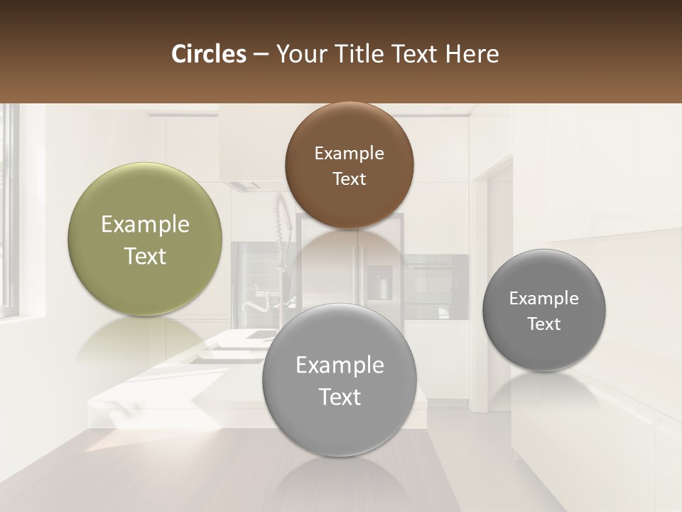 A White Kitchen With A Wooden Counter Top PowerPoint Template