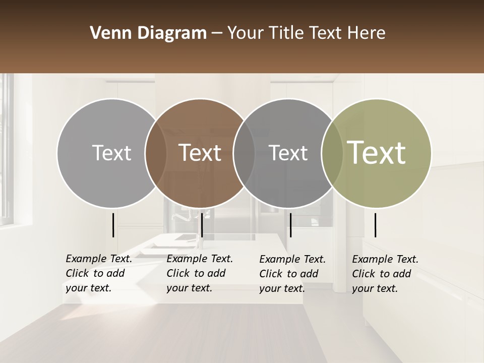 A White Kitchen With A Wooden Counter Top PowerPoint Template