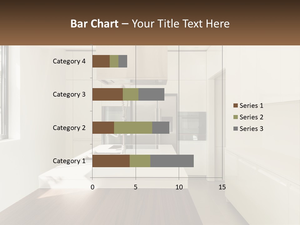 A White Kitchen With A Wooden Counter Top PowerPoint Template