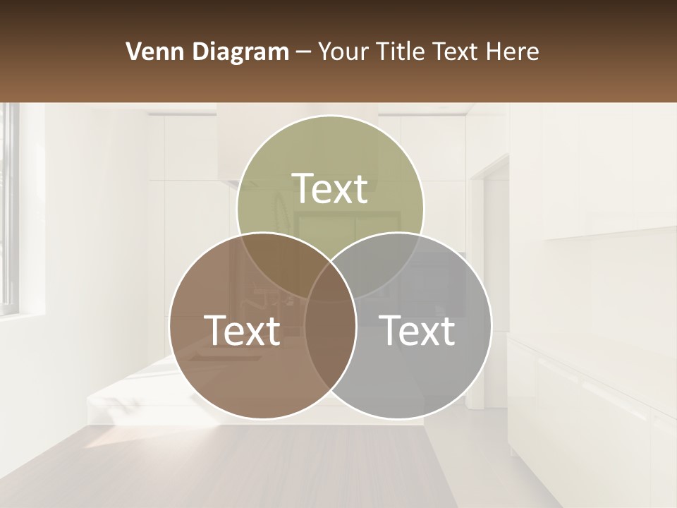 A White Kitchen With A Wooden Counter Top PowerPoint Template