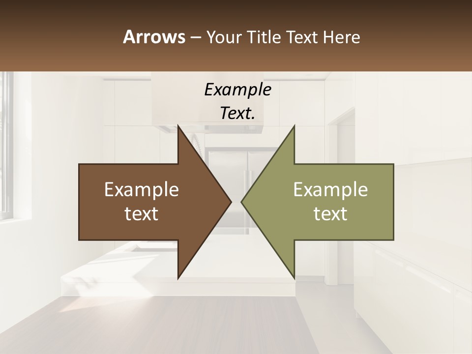 A White Kitchen With A Wooden Counter Top PowerPoint Template