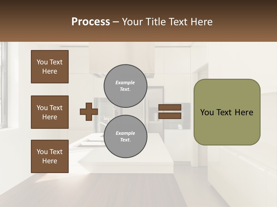 A White Kitchen With A Wooden Counter Top PowerPoint Template