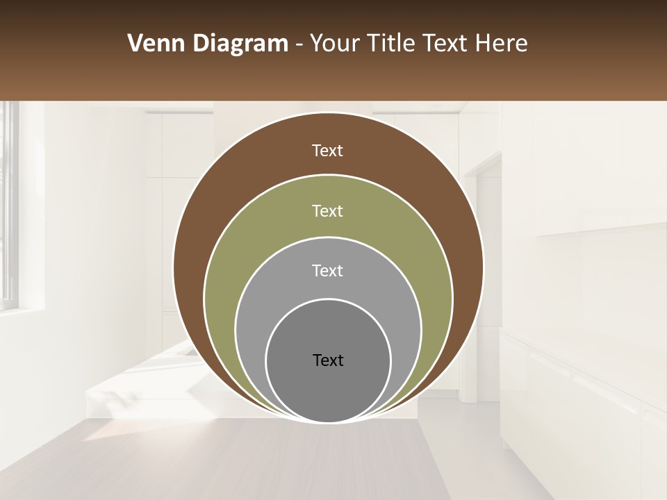 A White Kitchen With A Wooden Counter Top PowerPoint Template