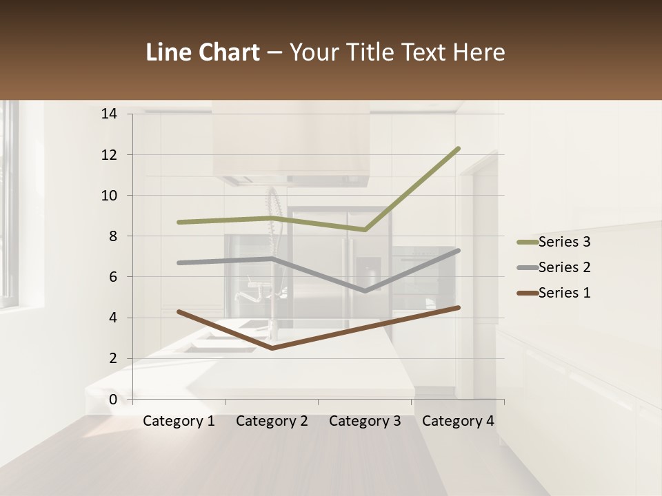 A White Kitchen With A Wooden Counter Top PowerPoint Template