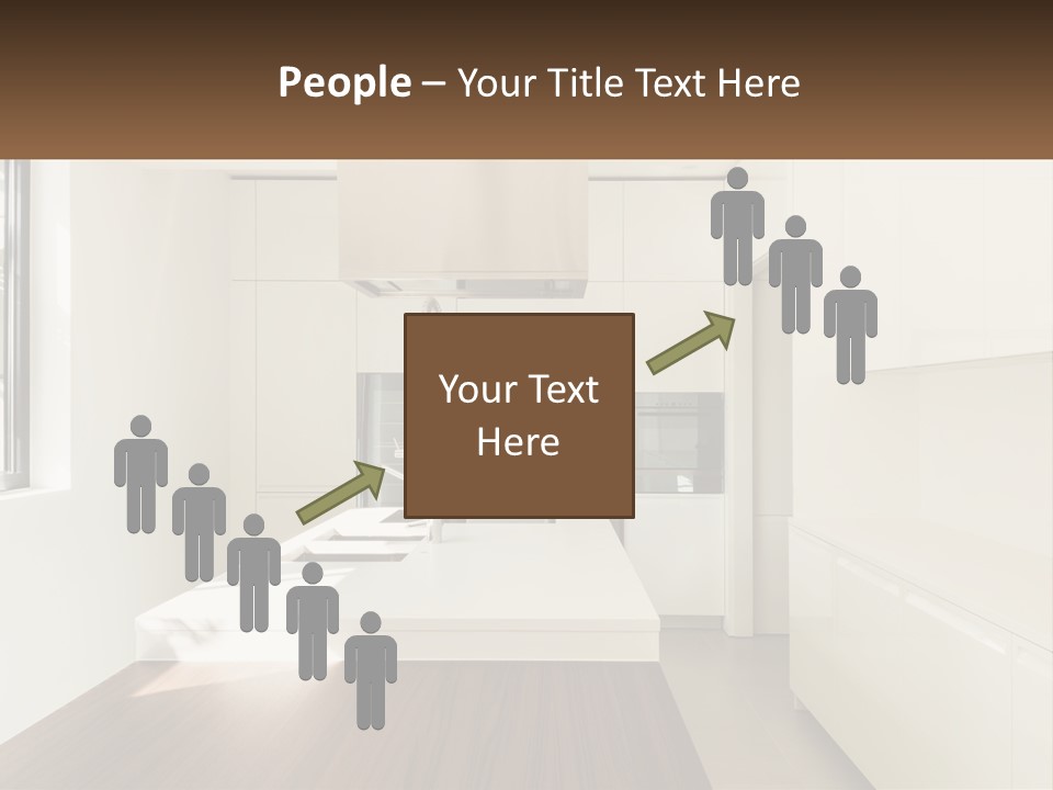 A White Kitchen With A Wooden Counter Top PowerPoint Template