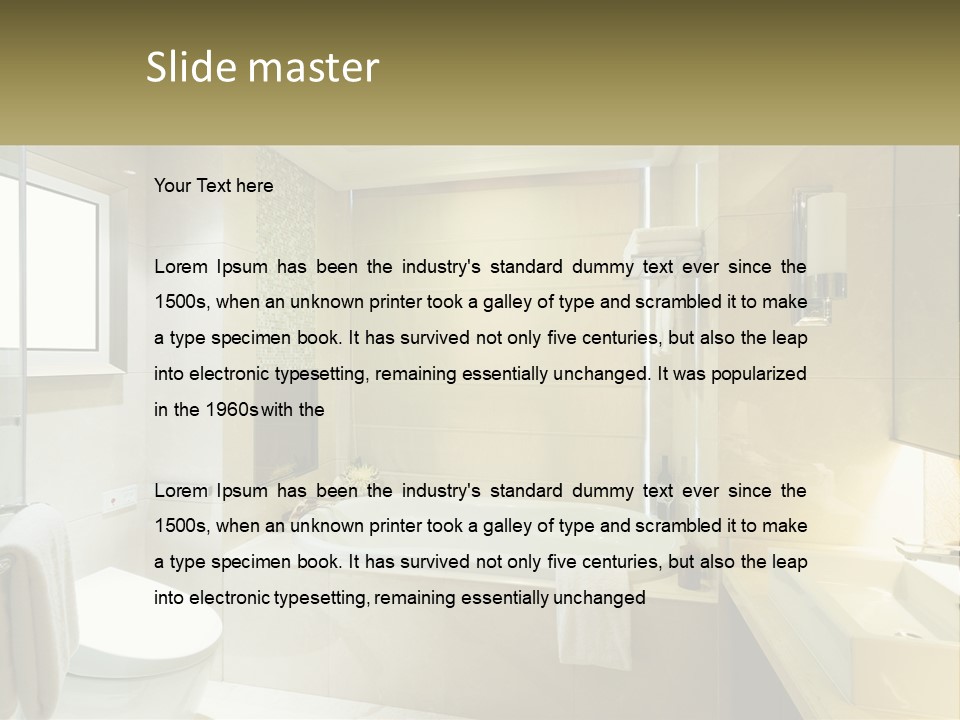 A Bath Tub Sitting Next To A Toilet In A Bathroom PowerPoint Template