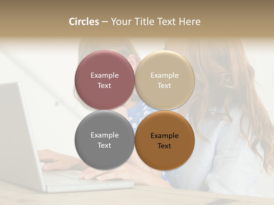 A Woman And A Little Girl Looking At A Laptop PowerPoint Template