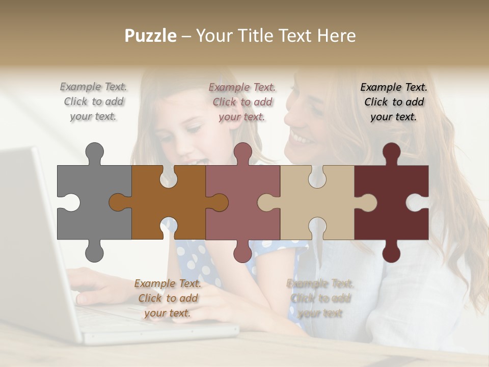 A Woman And A Little Girl Looking At A Laptop PowerPoint Template