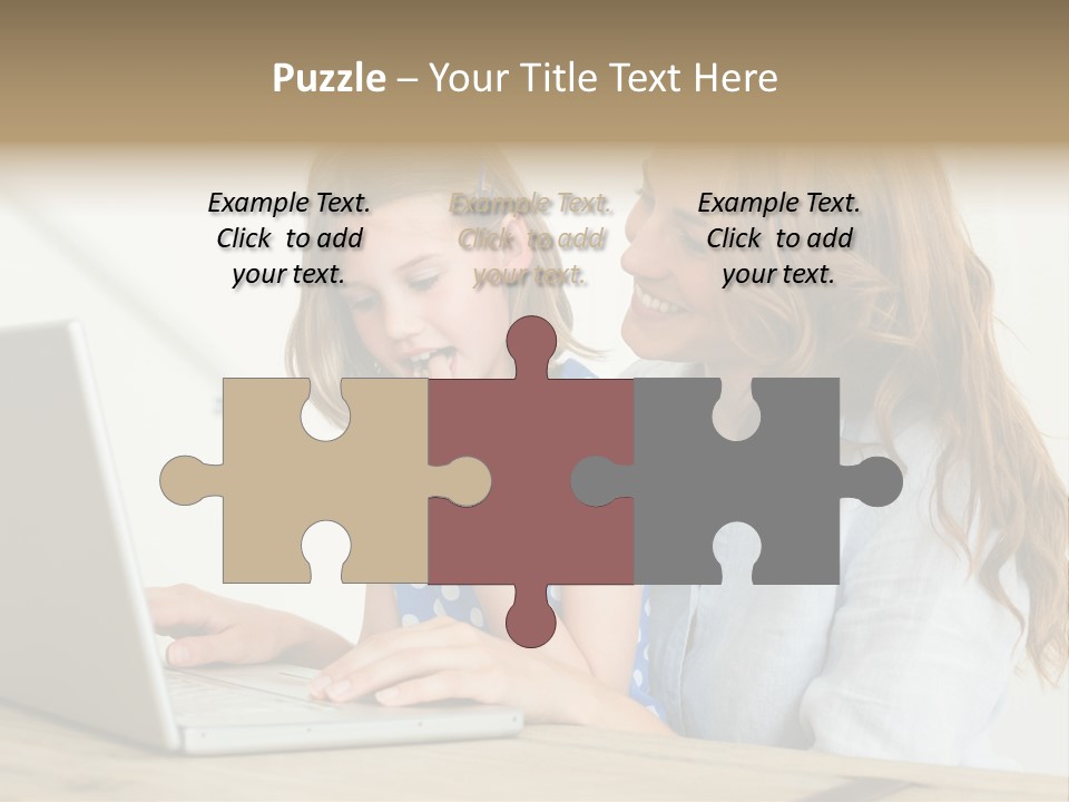 A Woman And A Little Girl Looking At A Laptop PowerPoint Template