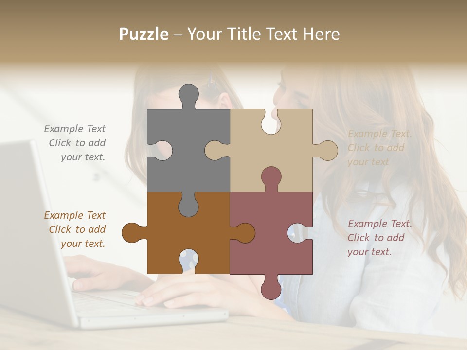 A Woman And A Little Girl Looking At A Laptop PowerPoint Template