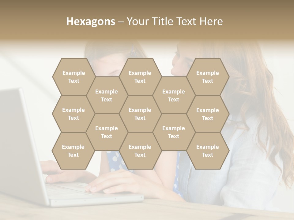 A Woman And A Little Girl Looking At A Laptop PowerPoint Template