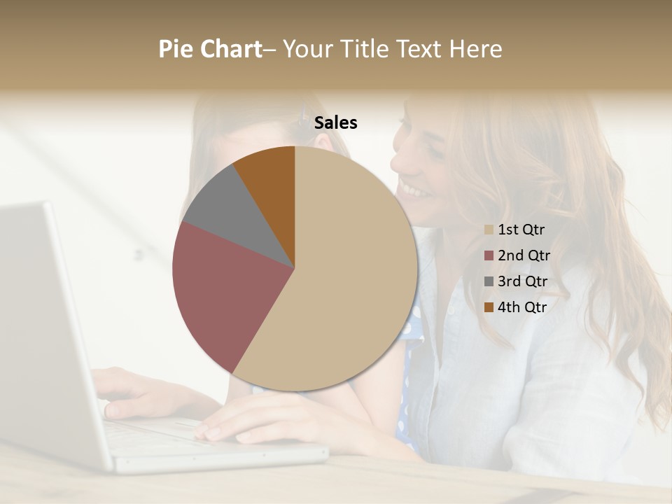 A Woman And A Little Girl Looking At A Laptop PowerPoint Template