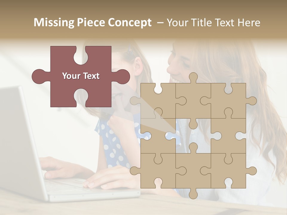 A Woman And A Little Girl Looking At A Laptop PowerPoint Template