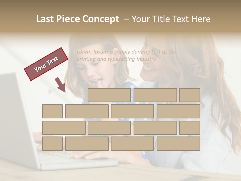 A Woman And A Little Girl Looking At A Laptop PowerPoint Template