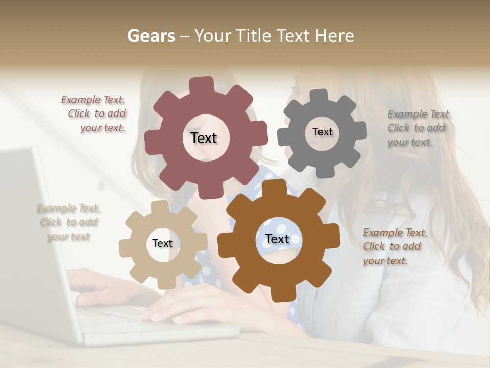 A Woman And A Little Girl Looking At A Laptop PowerPoint Template