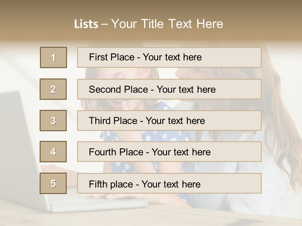 A Woman And A Little Girl Looking At A Laptop PowerPoint Template