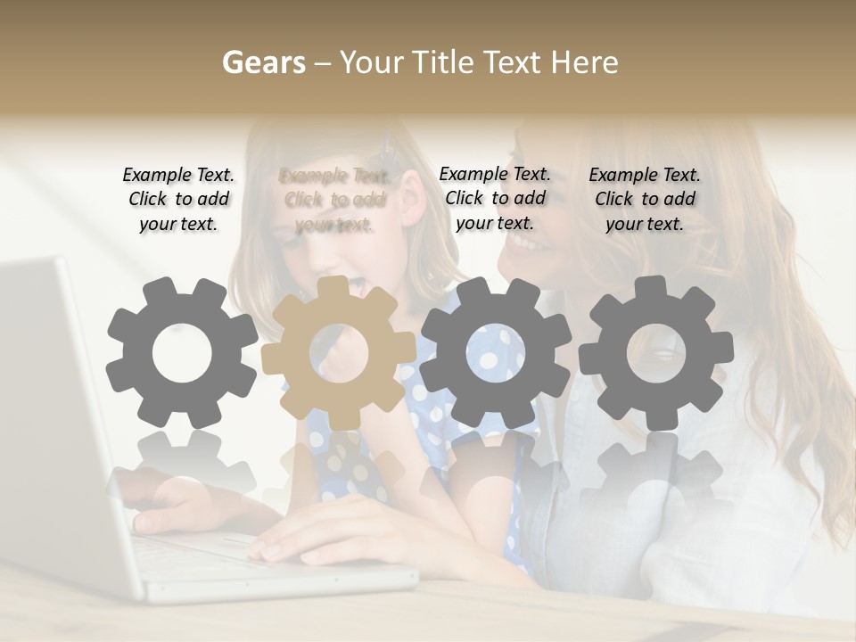 A Woman And A Little Girl Looking At A Laptop PowerPoint Template